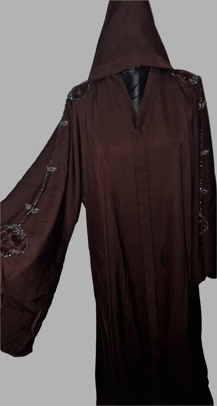Abaya marron perlé