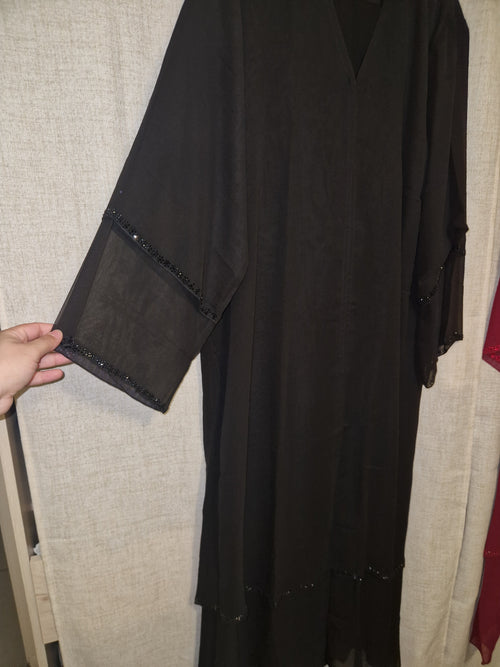 Abaya fluide strass